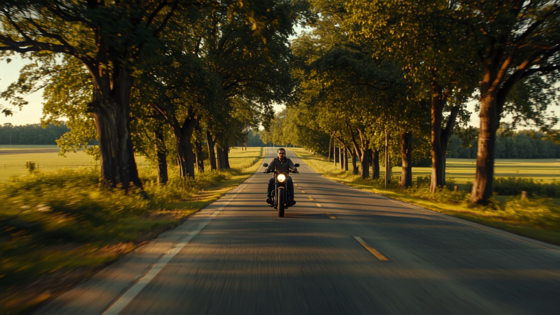 Motorcycle on a country road